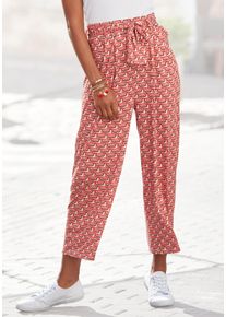 Vivance Damen Culotte, rot, modisch, Gr. 38, bedruckt, Jersey, Obermaterial: 95% Viskose, 5% Elasthan, Hosen, mit Retroprint, leichte Jerseyhose,