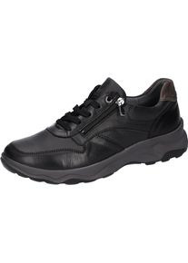 Waldläufer WALDLÄUFER Herren Sneaker "H-MAX", Gr. 9,5, schwarz, Nappaleder, Veloursleder, sportlich, Schuhe, Bequemschuh, Halbschuh, Schnürschuh in Komfortweite