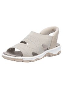 Rieker Damen Sandale, Gr. 36, beige, Textil, Lederimitat, unifarben, sportlich, Schuhe, Trekkingsandale, Outdoorsandale, Sommerschuh mit