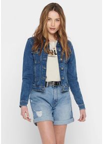 Only Damen Jeansjacke "ONLTIA DNM JACKET MB BEX02 NOOS", blau, feminin, Gr. 34, unifarben, Denim/Jeans, Obermaterial: 98% Baumwolle, 2% Elasthan,