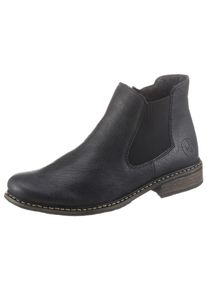 Rieker Damen Stiefelette, Gr. 40, blau, Nubuklederimitat, klassisch, Schuhe, Boots, Blockabsatz, Stretch, mit seitlichem Reißverschluss