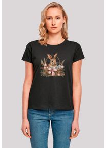 F4NT4STIC Damen T-Shirt "Osterhasen Korb Dekor", schwarz, casual, Gr. XXL, Obermaterial: 100% Baumwolle, Shirts, Premium Qualität
