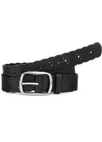 Lascana Damen Hüftgürtel "Cut-Out-Gürtel", schwarz, feminin,modisch, Gr. 85, unifarben, Lederimitat, Gürtel, Gürtel, Jeansgürtel, Hosengürtel für