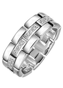 Firetti Damen Fingerring "Schmuck Geschenk Silber 925 Silberring Kettengliederung", 60,mit Zirkonia, Silber 925 (Sterlingsilber), 7,6mm, silber,