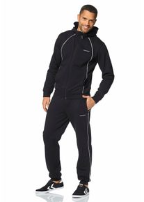 Eastwind Herren Jogginganzug, schwarz, sportlich, Gr. 60, unifarben, angeraute Sweatware, Obermaterial: 60% Baumwolle, 40% Polyester. Kapuzenfutter: