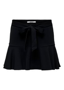 Only Damen Minirock "ONLPOPTRASH MW LIFE SKATE SKIRT PNT", schwarz, modisch, Gr. M, unifarben, Obermaterial: 63% Viskose, 32% Nylon, 5% Elasthan,