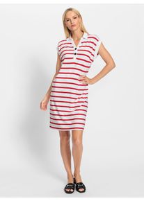 Heine Damen Jerseykleid "Jersey-Kleid", rot, Gr. 46, gemustert, gestreift, mehrfarbig, bedruckt, Jersey, Single Jersey, 95% Viskose, 5% Elasthan,