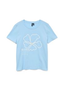 Véro Moda VERO MODA Damen Kurzarmshirt "VMSORA FRANCI SS TOP BOX JRS SPE GA"airy blau print:bloom, modisch, Gr. S, bedruckt, Jersey, Obermaterial: 100%