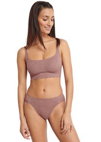 Sloggi Damen Bustier "ZERO Feel Bliss Top", Gr. S, braun, Spitze, Obermaterial: 76% Polyamid, 24% Elasthan, unifarben, Jacquardmuster, modisch, BHs,