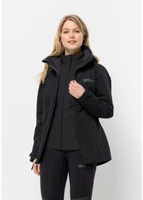 Jack Wolfskin Damen 3-in-1-Funktionsjacke "BERGLAND 3IN1 JKT W", schwarz, Gr. S, Außenjacke: OBERSTOFF 100% POLYESTER 1.FUTTER 100% POLYESTER