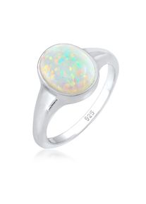 Elli Damen Siegelring "Siegelring Mondstein Oval 925 Silber", 54mm, Silber 925 (Sterlingsilber), 5mm, silber, Silber 925 (Sterlingsilber), Fingerringe