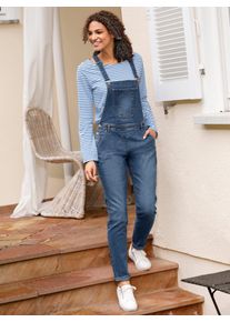 Casual Looks Damen Jeanslatzhose, blau, Gr. 52, unifarben, 99% Baumwolle, 1% Elasthan, Jeans