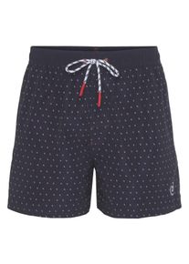Bugatti Herren Badeshorts, blau, Gr. M, kontrastfarbene Details, Obermaterial: 100% Polyester. Futter: 100% Polyester, Badehosen, Kordelzug mit Ösen