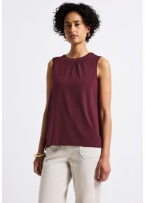 Street One Damen Trägertop, rot, casual, Gr. 42, unifarben, Stoff, 95% Viskose, 5% Elasthan, Tops, mit Schlitz im Nacken