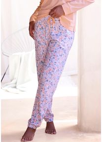 Vivance Dreams Damen Pyjamahose, Gr. 36, orange, Single Jersey, Obermaterial: 100% Baumwolle, gepunktet, modisch, Hosen, mit schönem Alloverdruck