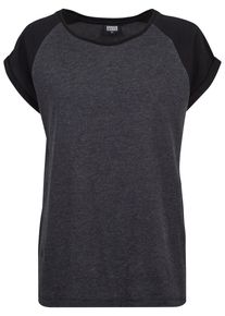 Urban Classics Herren Kurzarmshirt "Urban Classics Damen Ladies Contrast Raglan Tee", grau, casual, Gr. XXXL, mehrfarbig, 60% Baumwolle, 40%