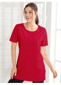 Damen Longshirt "Longshirt", rot, Gr. 52, gemustert, gepunktet, meliert, 100% Baumwolle, Shirts