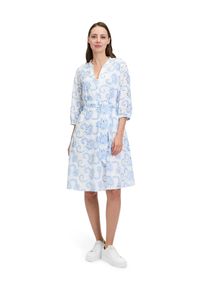 BETTY & CO BETTY & CO Damen Tunikakleid "Betty & Co Tunikakleid mit Stickerei", blau, feminin, Gr. 46, Obermaterial: 69% Baumwolle, 31% Polyester. Futter: 100%