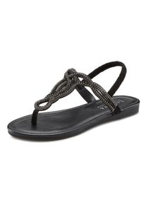Lascana Damen Zehentrenner, Gr. 36, schwarz, Obermaterial: 100% Textilmaterial. Futter: 100% Lederimitat. Decksohle: 100% Lederimitat. Laufsohle: