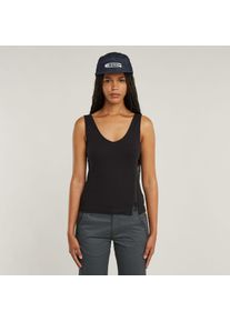 G-Star Raw G-STAR Damen Trägertop "Asymmetrical Zip", schwarz, Basic, Gr. L, unifarben, Jersey, Obermaterial: 100% Baumwolle, Tops, mit Reißverschluss