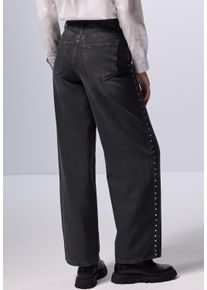Damen Loose-fit-Jeans, schwarz, casual, Gr. 31, STREET ONE STUDIO, unifarben, Jeans, 68% Baumwolle, 32% Lyocell, Jeans, im Loose Fit