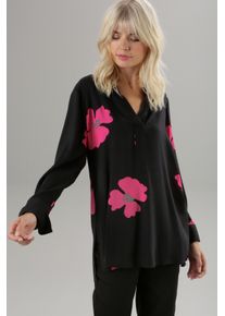 Damen Longbluse, bunt, feminin, Gr. 40, Aniston SELECTED, bedruckt, geblümt, Web, Obermaterial: 100% Viskose, Blusen, mit Blüten bedruckt - Jedes