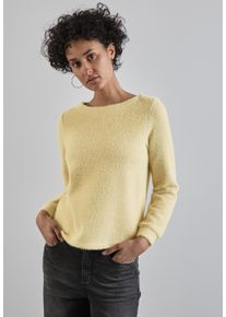 Street One Damen Langarmshirt, gelb, casual, Gr. 44, unifarben, Stoff, 48% Polyamid, 27% Polyester, 13% Viskose, 12% Metallfasern, Shirts, aus softem