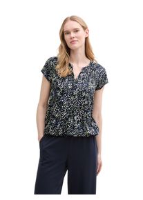 Tom Tailor Damen Kurzarmbluse, bunt, casual, Gr. 36, bedruckt, Web, Obermaterial: 100% Viskose, Blusen, mit grafischem Muster