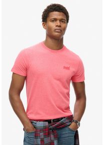 Superdry Herren Rundhalsshirt "ESSENTIAL LOGO EMB TEE", pink, modisch, Gr. XXL, unifarben, Single Jersey, Obermaterial: 100% Baumwolle, Shirts