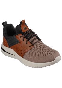 Skechers Herren Slip-On Sneaker "DELSON 3.0-CICADA", Gr. 47,5, braun, Lederimitat, Mesh, sportlich, Schuhe, Slipper, Freizeitschuh mit Gummizug zum
