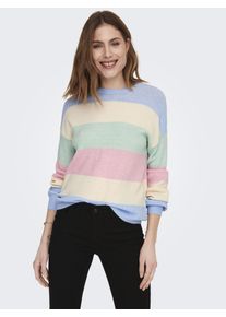 Only Damen Strickpullover "ONLATIA L/S STRIPE PULLOVER KNT NOOS", blau, modisch, Gr. XS, gestreift, Strick, Obermaterial: 50% Viskose, 27% Nylon, 23%