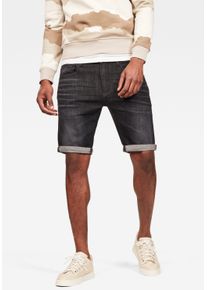 G-Star Raw G-STAR Herren Shorts "3301 Slim 1/2", grau, modisch, Gr. 33, Abriebeffekte, Denim/Jeans, Obermaterial: 97% Baumwolle, 3% Elasthan, Hosen