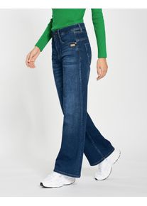 Gang Damen 5-Pocket-Jeans "94AMELIE WIDE", blau, casual, Gr. 34, Denim/Jeans, Obermaterial: 79% Baumwolle, 19% Polyester, 2% Elasthan, Jeans, aus