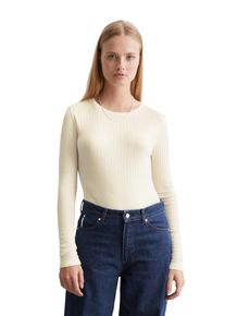 Marc O'Polo Damen Langarmshirt "aus Organic Cotton", beige, Gr. XL, MARC O'POLO DENIM, unifarben, Obermaterial: 100% Baumwolle, Shirts