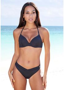 Lascana Damen Bikini-Hose "Shiva", schwarz, Gr. 38, unifarben, Recycling-Polyamid, Badehosen, aus recycelter Microfaser