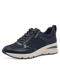 Tamaris Damen Keilsneaker, Gr. 41, blau, Lederimitat, sportlich, Schuhe, Freizeitschuh, Halbschuh, Schnürschuh mit Außenreißverschluss