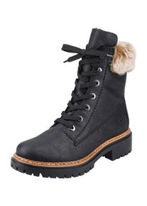 Rieker Damen Winterboots, Gr. 36, schwarz, Lederimitat, elegant, Schuhe, mit Kunstfell am Schaft