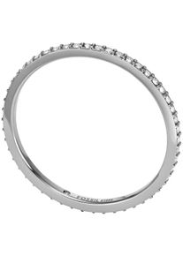Fossil Damen Fingerring "JEWELRY, JF04686710, JF04687040", 16,5, Edelstahl, 2mm, silber, Edelstahl, Fingerringe, mit Glasstein