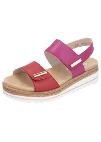 Remonte Damen Keilsandalette, Gr. 45, pink, Leder, klassisch, Schuhe, Riemchensandale, Bequemschuh mit Schmuckelementen