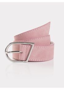 Tom Tailor Damen Ledergürtel, rosa, casual, Gr. 85, unifarben, Leder, Gürtel, mit eleganter Ziernaht