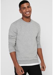 Only & Sons ONLY & SONS Herren Sweatshirt "CERES LIFE CREW NECK SWEATSHIRT", grau, casual, Gr. XXL, meliert, angeraute Sweatware, Obermaterial: 65% Baumwolle,