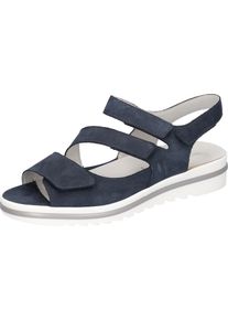 Waldläufer WALDLÄUFER Damen Keilsandalette "Hakura", Gr. 6,5, blau, Nubukleder, klassisch, Schuhe, Sommerschuh, Sandale, Keilabsatz, in bequemer Schuhweite H