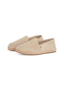 Tommy Hilfiger Herren Espadrille "HILFIGER FLEX ESPA SUEDE LOAFER", Gr. 43, beige, Nubukleder, modisch, Schuhe, Sommerschuh, Schlupfschuh, Slipper