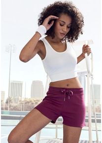 active by Lascana LASCANA ACTIVE Shorts rot Gr. S (36/38) für Damen. Mit Bindeband, Logodruck. Bequem. Nachhaltig.