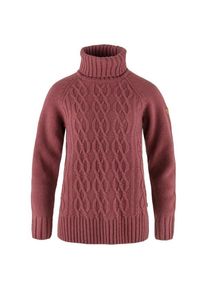 Fj&auml;llr&auml;ven Wollpullover Fj&auml;llr&auml;ven &Ouml;vik Cable Knit Roller Neck Damen (Gr M |rot)