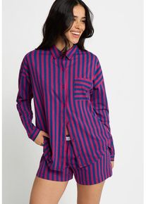LSCN BY LASCANA Shorty mehrfarbig Gr. 32/34 für Damen. V-Ausschnitt und Markenlabel, Allover-Druck. Oversize. Nachhaltig.
