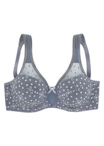 Nuance Damen Minimizer-BH, Gr. 75, grau, Netz, Microtouch, Obermaterial: 71% Polyamid, 29% Elasthan, Basic, BHs, mit Bügel und leicht transparentem