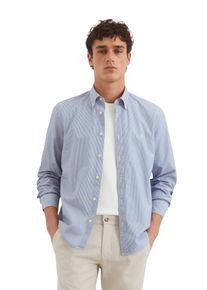 Marc O'Polo MARC O'POLO Herren Langarmhemd "aus Bio-Baumwoll-Popeline"multi, total eclipse, casual, Gr. XXL, gestreift, Obermaterial: 100% Baumwolle, Hemden