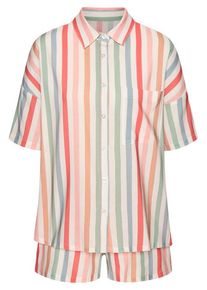 Lascana Shorty mehrfarbig Gr. 34 für Damen. V-Ausschnitt und Allover-Druck. Bequem. Nachhaltig.
