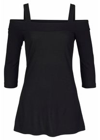 Große Größen Lascana Longshirt Gr. 52/54 schwarz für Damen